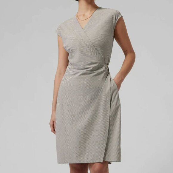 Athleta Dresses & Skirts - Athleta Women's Poly Stretch City Stripe Wrap Dress